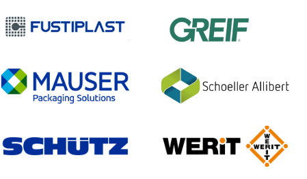 Logosy firm: Fustiplast, Greif, Mauser, Scholler, Schutz, Werit